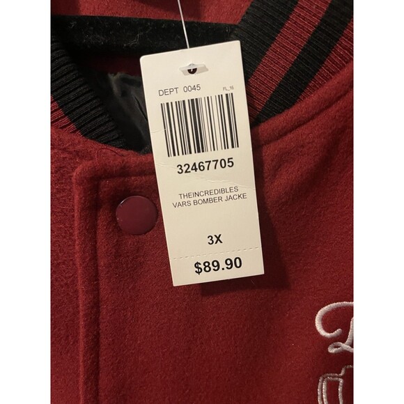 Disney Pixar The Incredibles Dash Parr Logo Varsity Jacket Large NWT - Picture 8 of 13